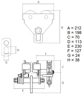 Chariot a chaine Hara 0,5 tonnes Hauteur de travail 6 metres