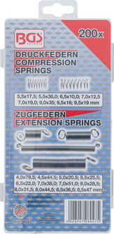 Assortiment de ressorts ressorts de traction + pression 200 pieces