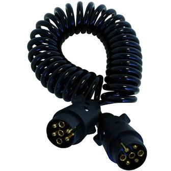 C ble spirale 3M avec 2x fiche 7-poles PVC
