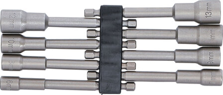 Socket Set, extra long, avec 6 pt. arbre de forage, 6-13 mm