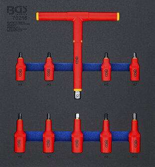 Insert de servante d&rsquo;atelier 2/3 : Jeu de douilles a embouts VDE (3/8) / (1/2) 4 - 10 mm 10 pieces