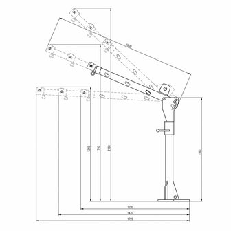 Grue mobile 300 kg avec treuil manuel