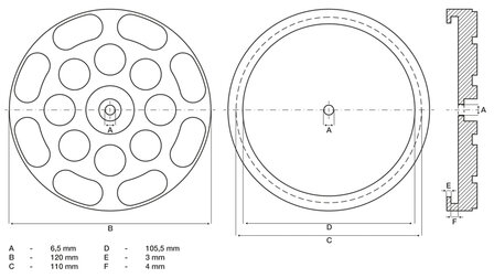 Tampon caoutchouc pour pont elevateur &Oslash; 120 mm