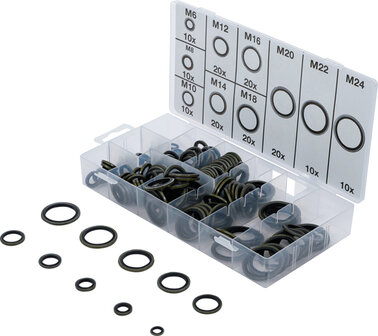 Assortiment de joints d&rsquo;etancheite metalliques avec bourrelet en caoutchouc 150 pieces