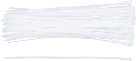 Assortiment de colliers plastique blancs 4,8 x 300 mm 50 pieces