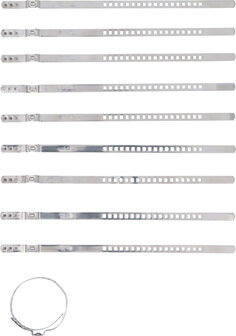 Jeu de colliers pour soufflet d&rsquo;essieu acier inoxydable 7 mm 20 - 50 mm 10 pieces