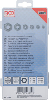 Assortiment d&rsquo;ecrous six pans acier inoxydable 300 pieces