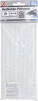 Batonnets de colle chaude transparent diametre 11 mm, 200 mm 8 pieces