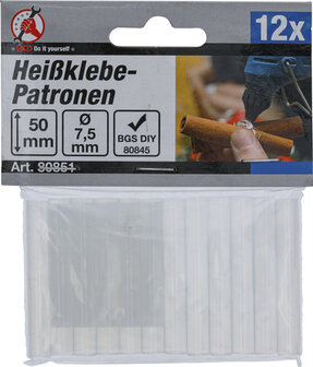 Batonnets de colle chaude transparent &Oslash; 7,5 mm, 50 mm 12 pieces