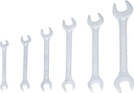 Jeu de cles plates doubles 6 x 7 - 18 x 19 mm 6 pieces