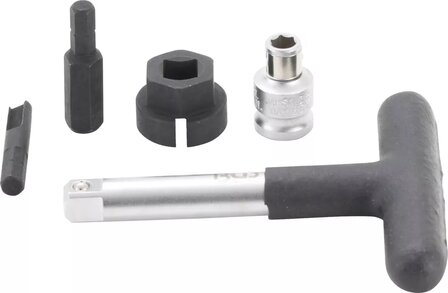 Jeu de cles universelles de service d&rsquo;huile pour bouchons de vidange d&rsquo;huile en matiere plastique (1/4) / (3/8) 5 pieces