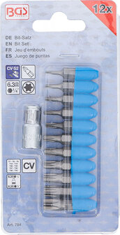 Jeu dembouts 6,3 mm (1/4) profil T (pour Torx) 11 pieces