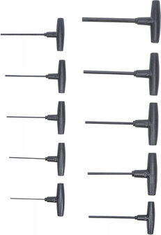 Jeu de tournevis avec poignee en T six pans interieurs 2 - 10 mm 10 pieces