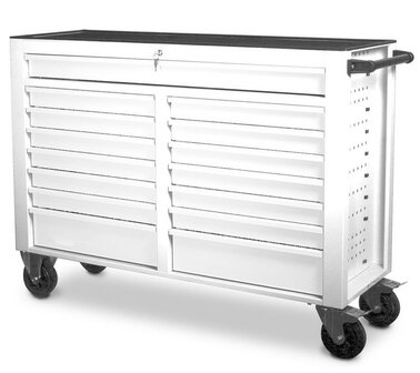 Chariot a outils large 15 tiroirs - blanc