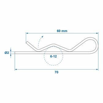 Ressort de verrouillage simple 2mm 6-12mm