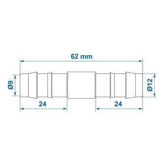 Passe-fil droit de 12 mm par piece
