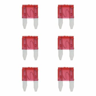 Fusibles a lame mini 10A rouge 6 pcs en blister
