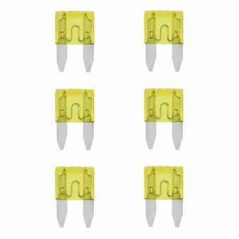 Fusibles a lame mini 20A jaune 6 pcs en blister