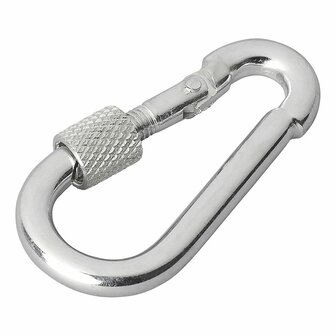 Mousqueton en metal 5x50mm avec fermeture a vis x10 pieces