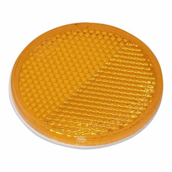Reflecteur orange 60mm autocollant 2 pieces sous blister