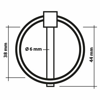 Goupille de verrouillage 6mm avec anneau 2 pieces en blister