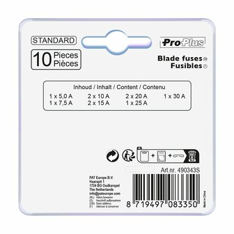 Fusibles standard assortis 10 pieces sous blister