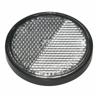 Reflecteur blanc 58mm autocollant avec plaque de base 2 pieces en blister