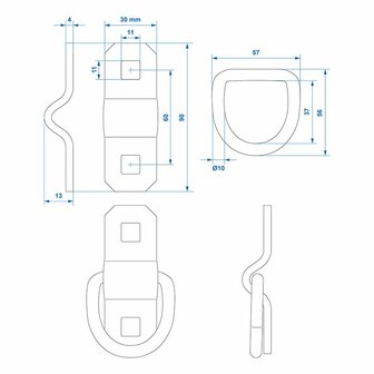 Anneau d&#039;arrimage 2 pieces 10mm