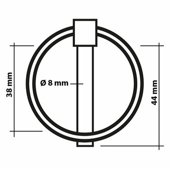 Goupille de verrouillage 8mm avec anneau 2 pieces sous blister