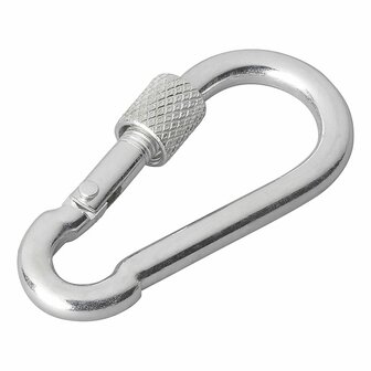Mousqueton metallique 6x60mm avec fermeture a vis x10 pieces