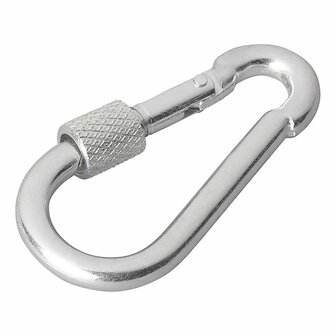 Mousqueton metallique 6x60mm avec fermeture a vis x10 pieces