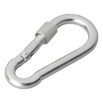 Mousqueton metal 8x80mm avec fermeture a vis x10 pieces