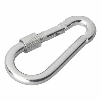 Mousqueton metal 8x80mm avec fermeture a vis x10 pieces