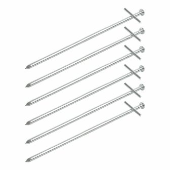 Goupille de roche 23cm metal avec goupille soudee en croix 6 pieces en polybag