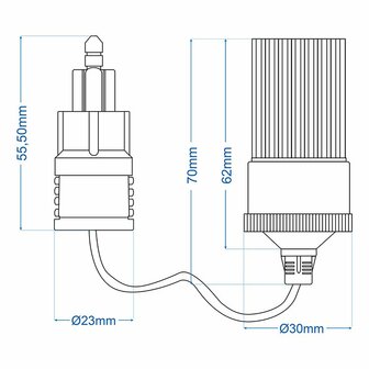 Cable de connexion de la fiche DIN a la prise allume-cigare