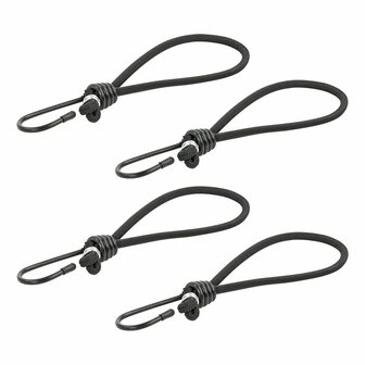 Tendeur de tente elastique noir avec crochet 4 pieces sous blister