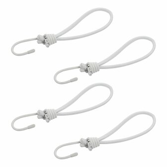 Tendeur de tente elastique blanc avec crochet 4 pieces sous blister
