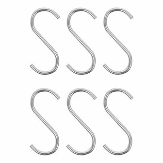 Crochet en S diametre 4 mm 6 cm 6 pieces sous blister