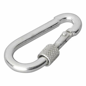 Mousqueton en metal 5x50mm avec fermeture a vis 2 pieces sous blister
