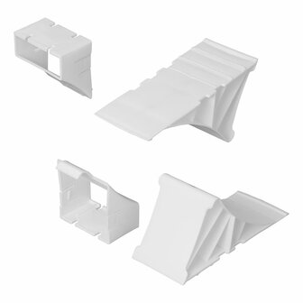 Cale de roue en plastique blanc incl. titulaire