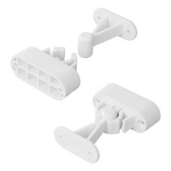Attrape-porte avec pince flexible blanc 2 pieces