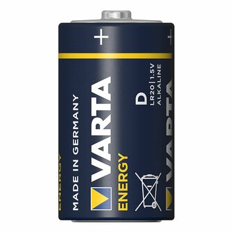 Piles alcalines Varta Energy D, 2 pieces sous blister