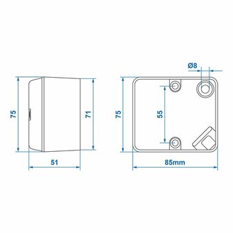 Feu antibrouillard arriere 75x85mm sous blister