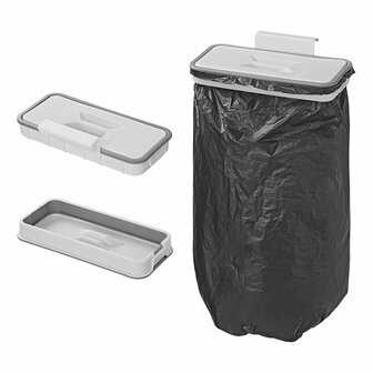 Support de sac poubelle a fixer sur porte avec couvercle