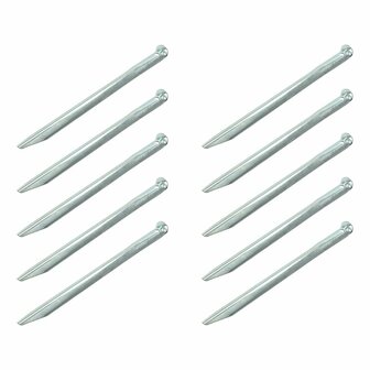 Piquet de tente demi-rond en metal 30 cm, 10 pieces sous sachet plastique