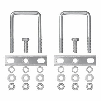 Support en U carre 60 mm pour bride de roue avant - lot de 2 pieces