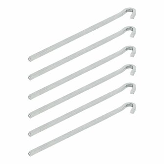 Piquet a rocher carre en metal 22 cm, 6 pieces en sachet plastique