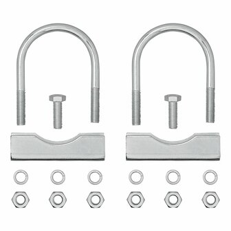 Support en U rond 60/70 mm pour bride de roue avant - lot de 2 pieces