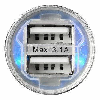 Chargeur USB 2 voies type A 12V/24V 3100mA