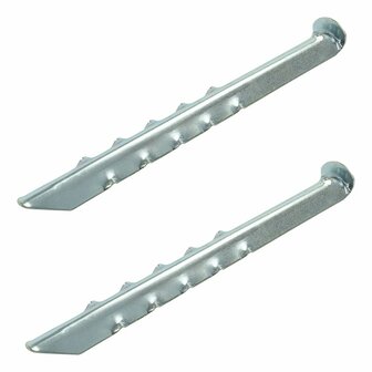 Piquet de tente 30 cm en metal nervure, 2 pieces sous sachet plastique
